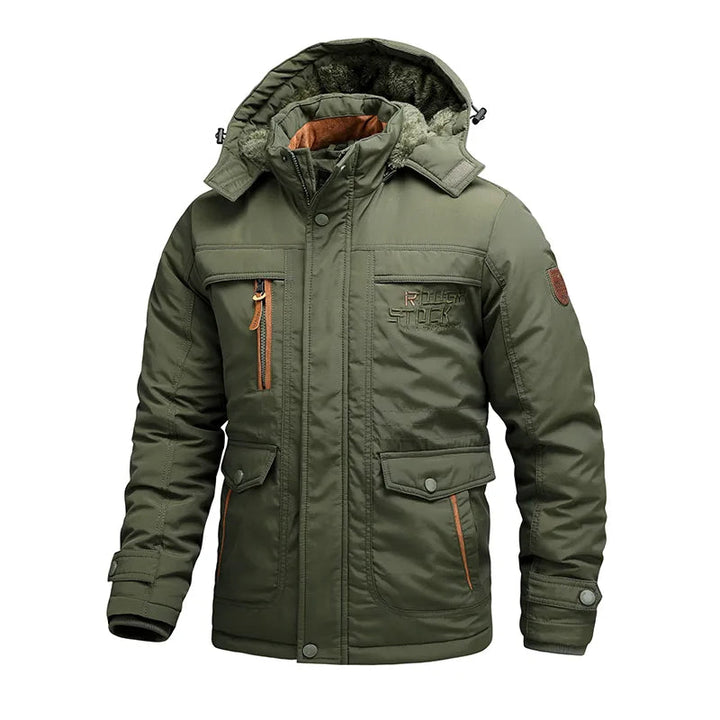 Men's Winter Jacket Tactical – Waterproof & Lined with Detachable Hood