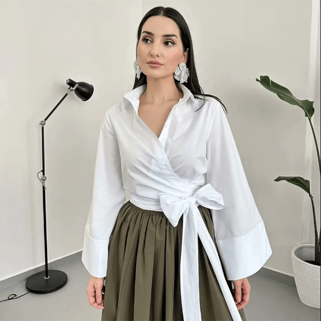 Charissa – Kimono Blouse met Brede Strikceintuur