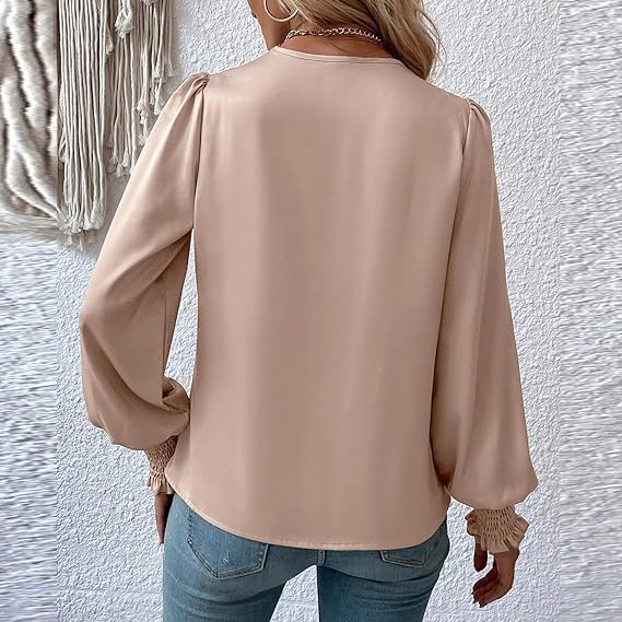 Lilou – Gerimpelde Dames Blouse met Lange Mouwen