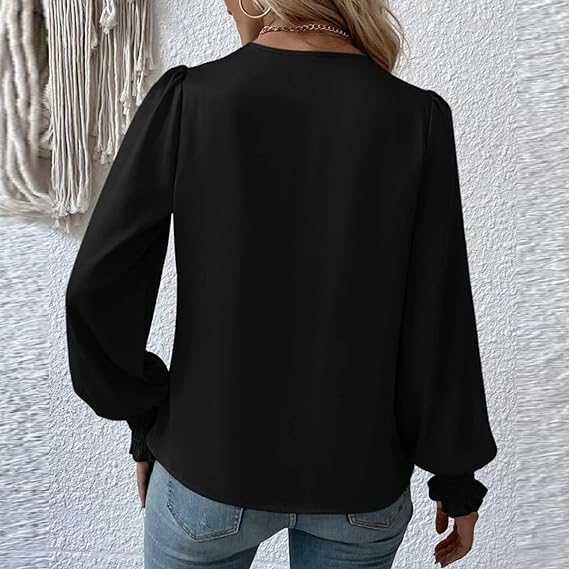 Lilou – Gerimpelde Dames Blouse met Lange Mouwen
