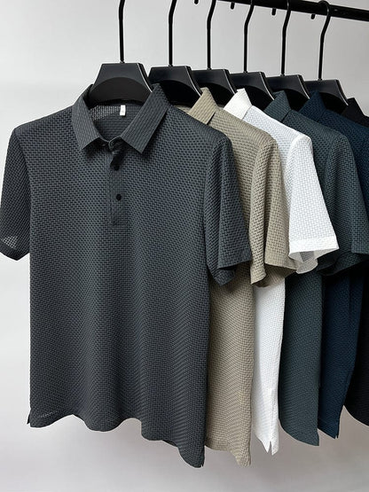Morten – Heren Polo met Structuur en Comfortabele Pasvorm