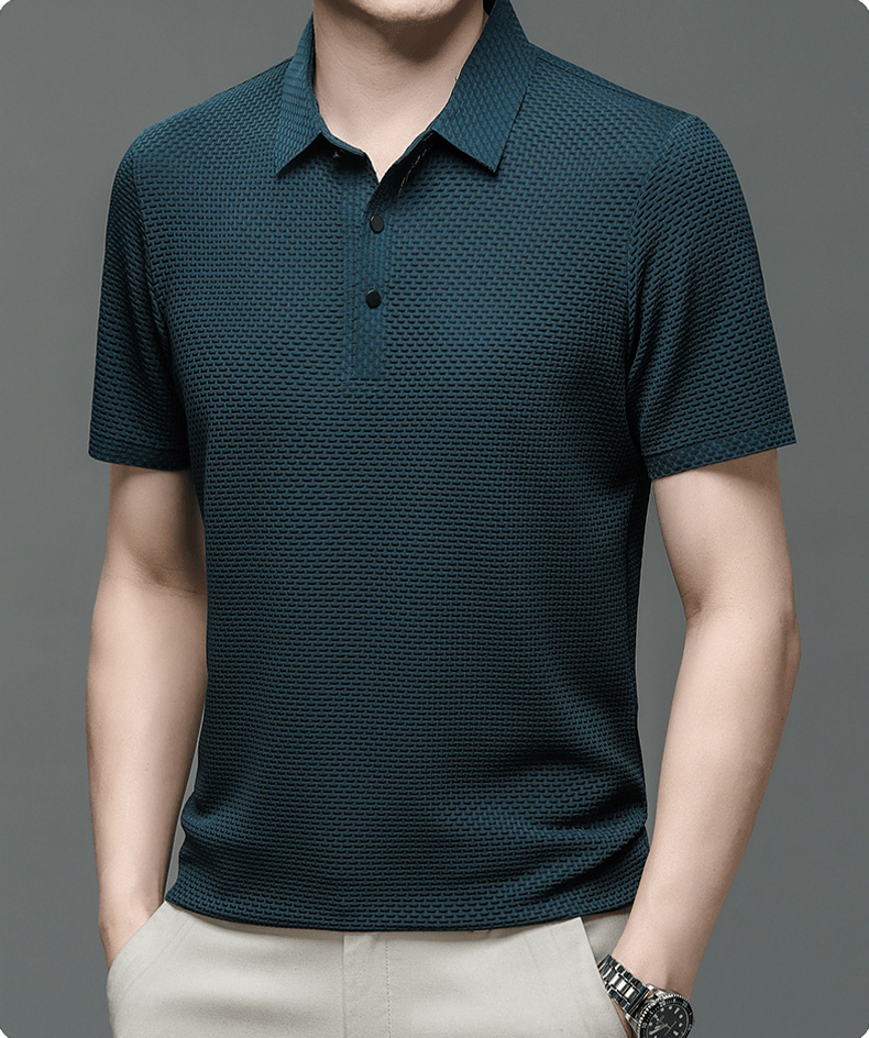 Morten – Heren Polo met Structuur en Comfortabele Pasvorm