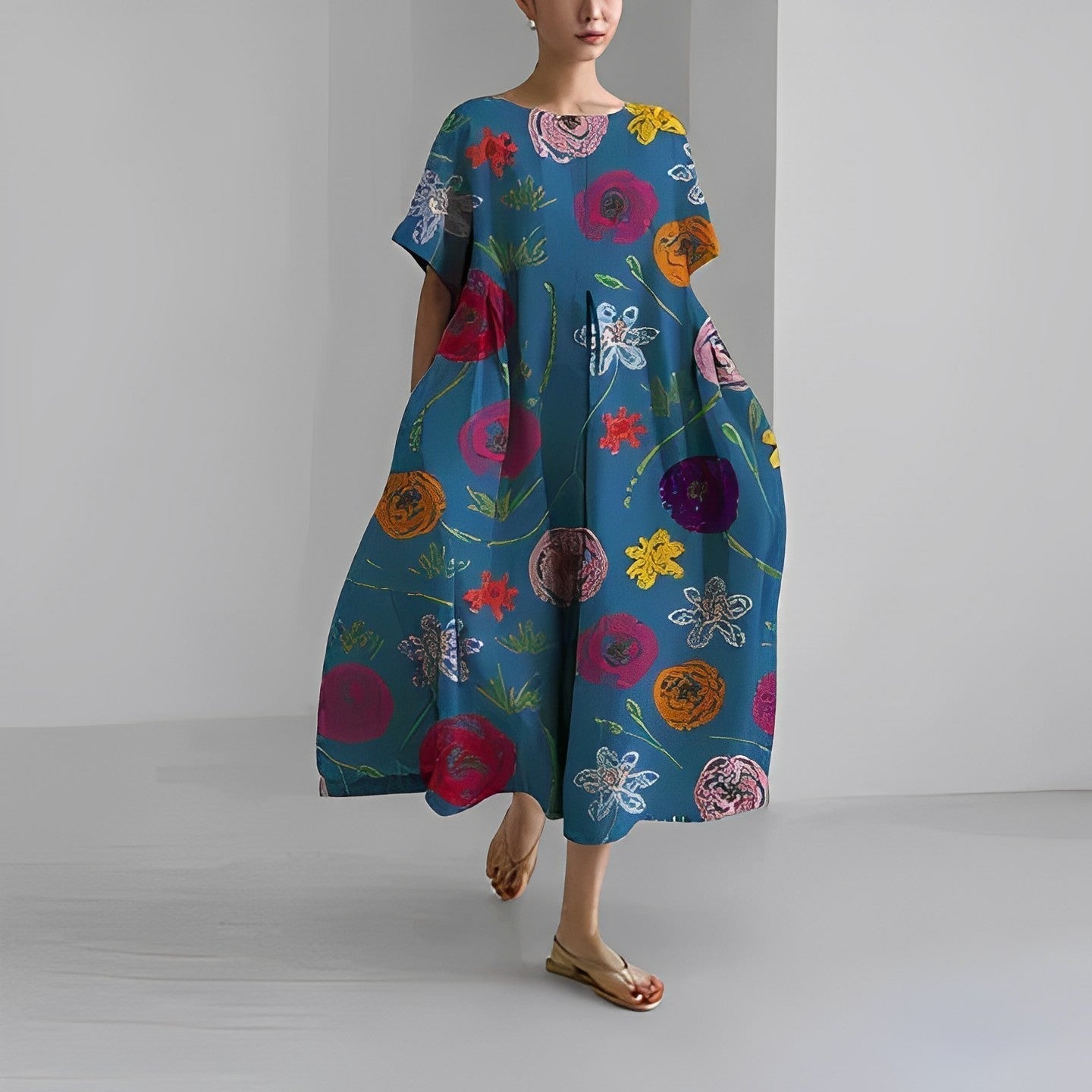 Women's Oversized Maxi Dress | Artistic Design & Airy Fit