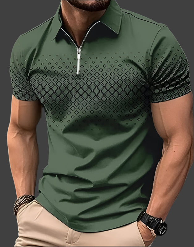 Napoleon – Heren Poloshirt Met Ruitpatroon-Heren Poloshirt – Casual Shirt Met Ruitpatroon – Ademend Comfort – Klassieke Polokraag – Geschikt Voor Casual En Verfijnde Looks-Myna Mode-Groen-S-Myna Mode