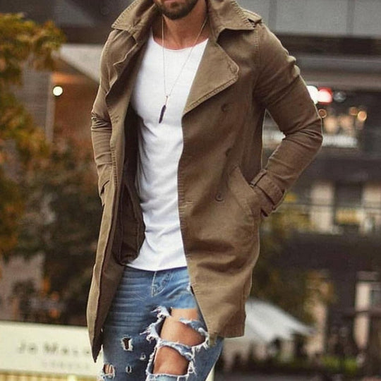 Autumn Coat for Men – Stylish Long Coat with Classic Cut