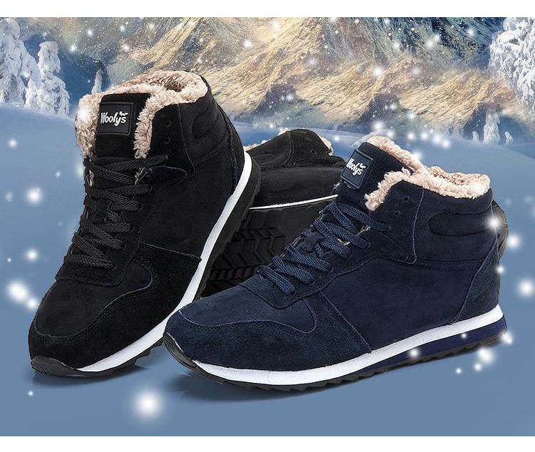 Casual Warme Winterschoenen Heren – Hoge Sneakers met Bontvoering