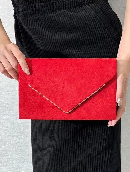 Fluwelen Envelope Clutch – Suède Look voor Avondelijke Elegantie