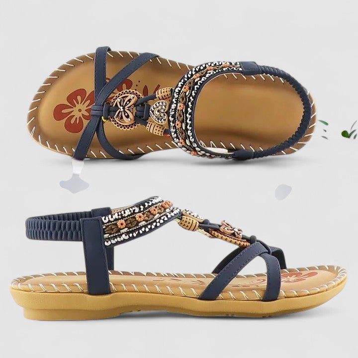 Selora | Bohemian Comfort Sandalen voor Zomer en Vakantie-Damesschoenen > Sandalen > Bohemian Sandalen-Myna Mode-Kobaltblauw-US 5 - UK 3-Myna Mode