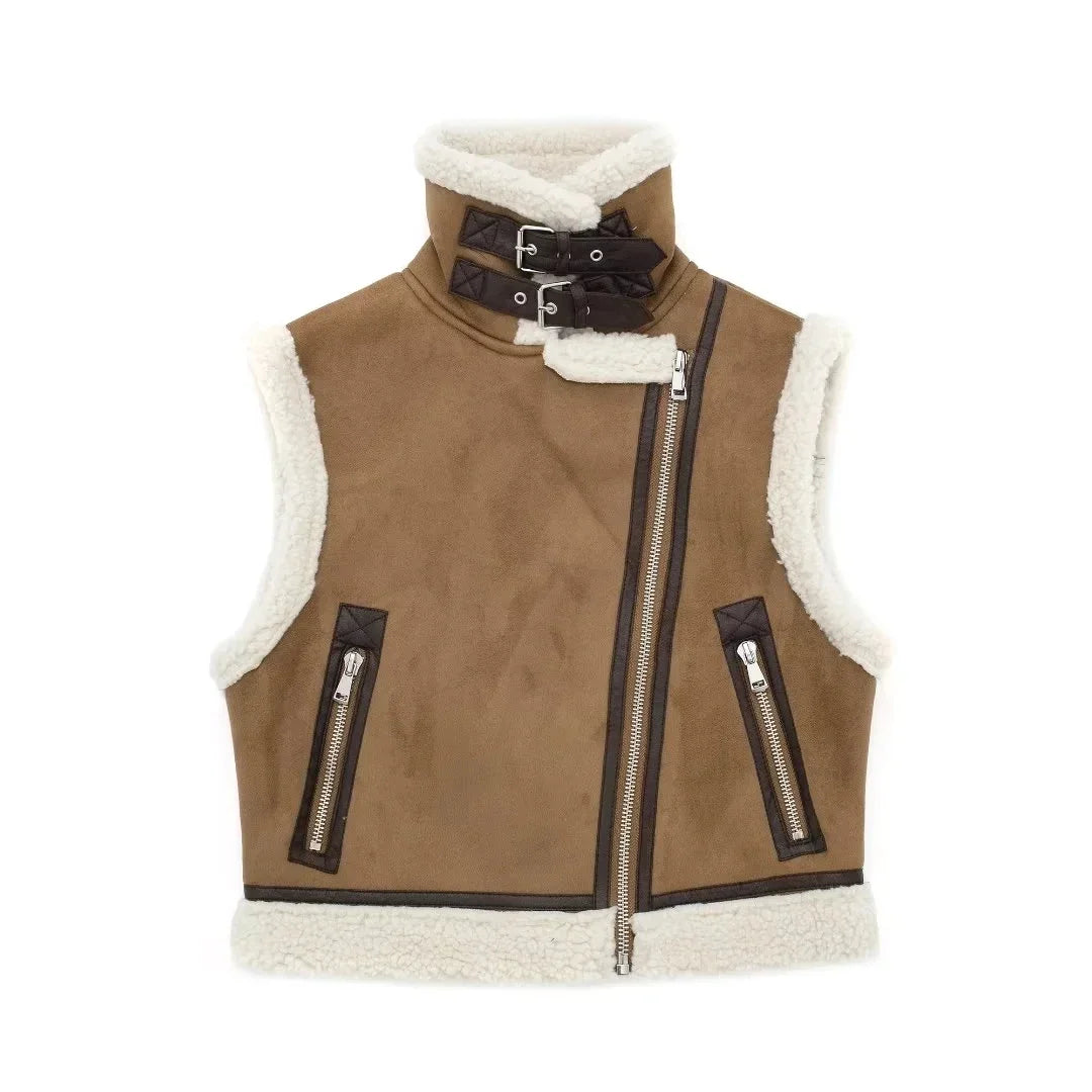 Dames Gilet met Shearling Voering – Stijlvolle Mouwloze Winterlaag