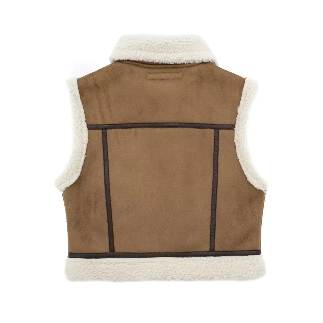 Women's Vest with Shearling Lining – Stylish Sleeveless Winter Layer