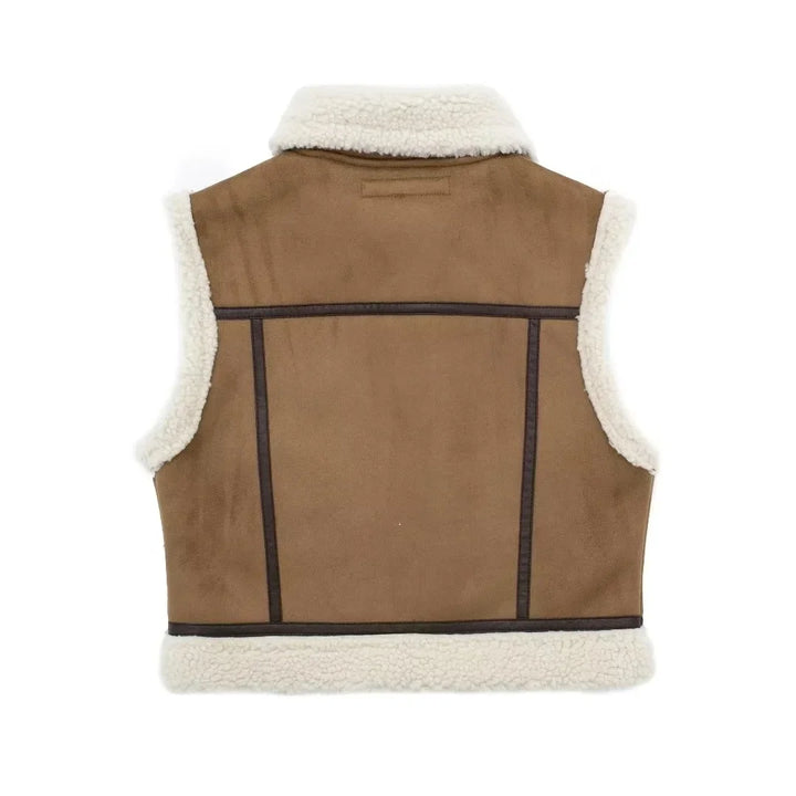 Women's Vest with Shearling Lining – Stylish Sleeveless Winter Layer
