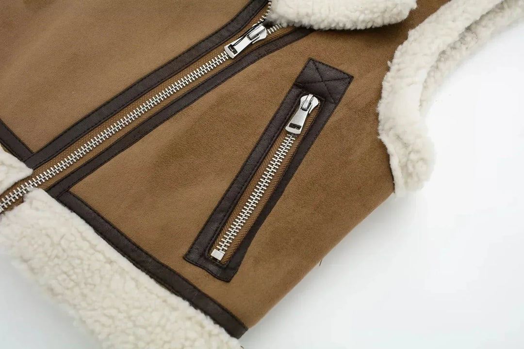 Women's Vest with Shearling Lining – Stylish Sleeveless Winter Layer