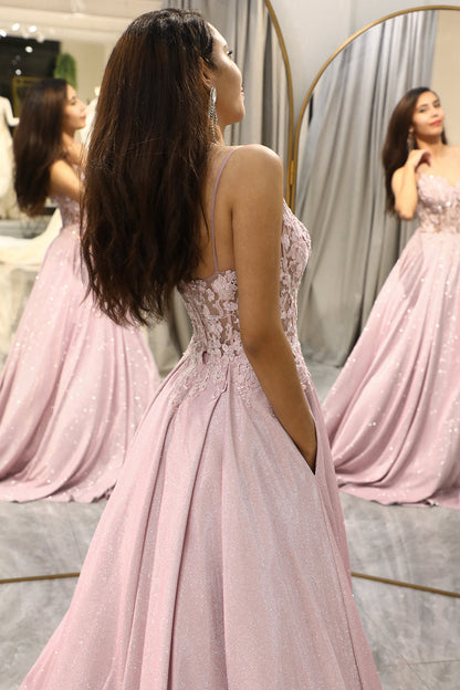 Aurélie | Luxury Glitter Gala Dress with Lace Corset and Maxi Skirt