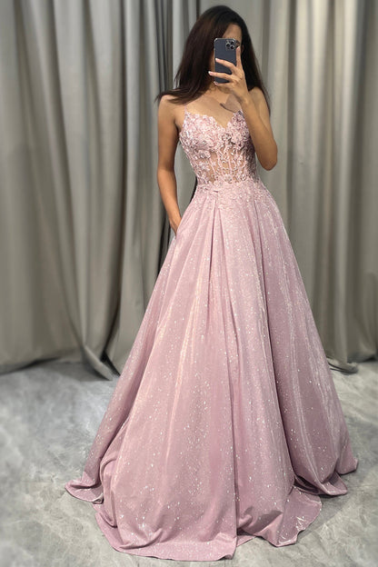 Aurélie | Luxury Glitter Gala Dress with Lace Corset and Maxi Skirt
