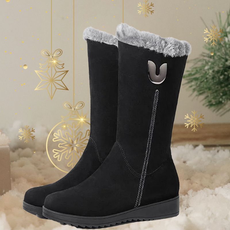 Warme Damenstiefel mit hohem Schaft
