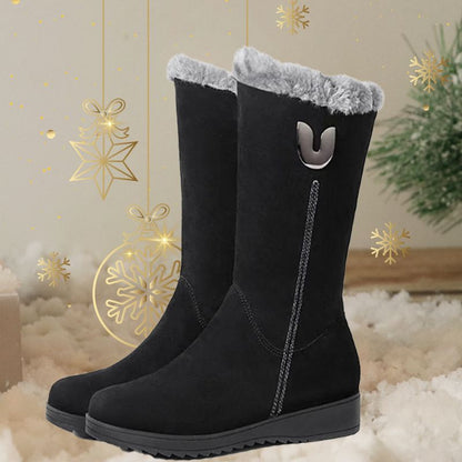 Warme Damenstiefel mit hohem Schaft