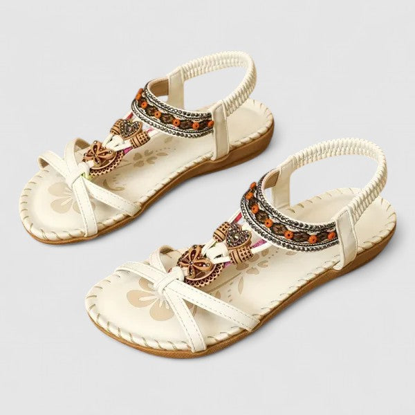 Selora | Bohemian Comfort Sandalen voor Zomer en Vakantie-Damesschoenen > Sandalen > Bohemian Sandalen-Myna Mode-Wit-US 5 - UK 3-Myna Mode