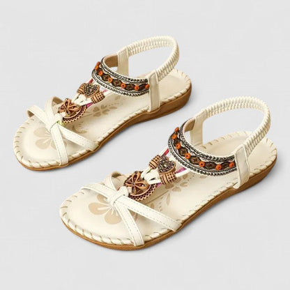 Selora | Bohemian Comfort Sandalen voor Zomer en Vakantie-Damesschoenen > Sandalen > Bohemian Sandalen-Myna Mode-Wit-US 5 - UK 3-Myna Mode