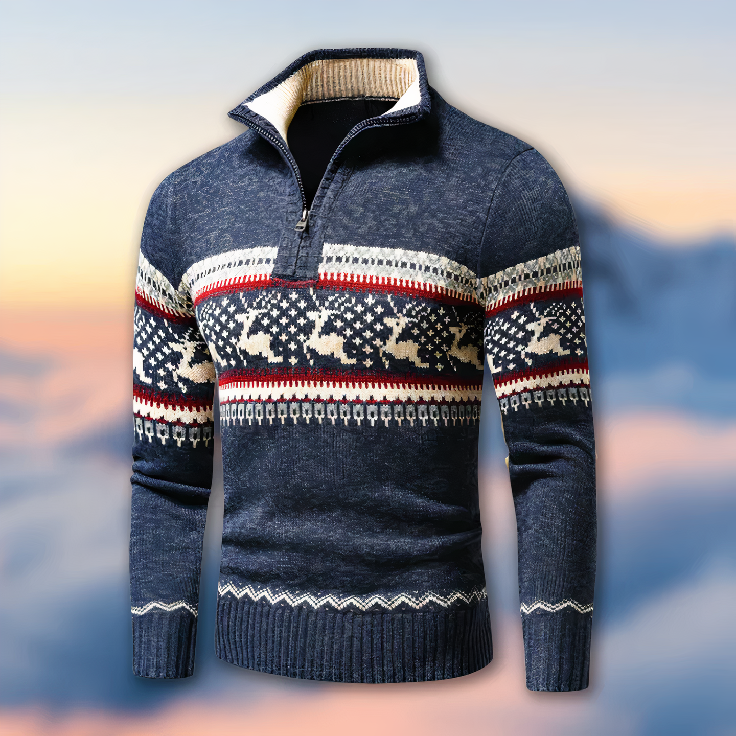 Siem Gebreide Kersttrui voor Heren-Herenkleding > Truien > Kersttruien-Myna Mode-Blauw-XS-Myna Mode