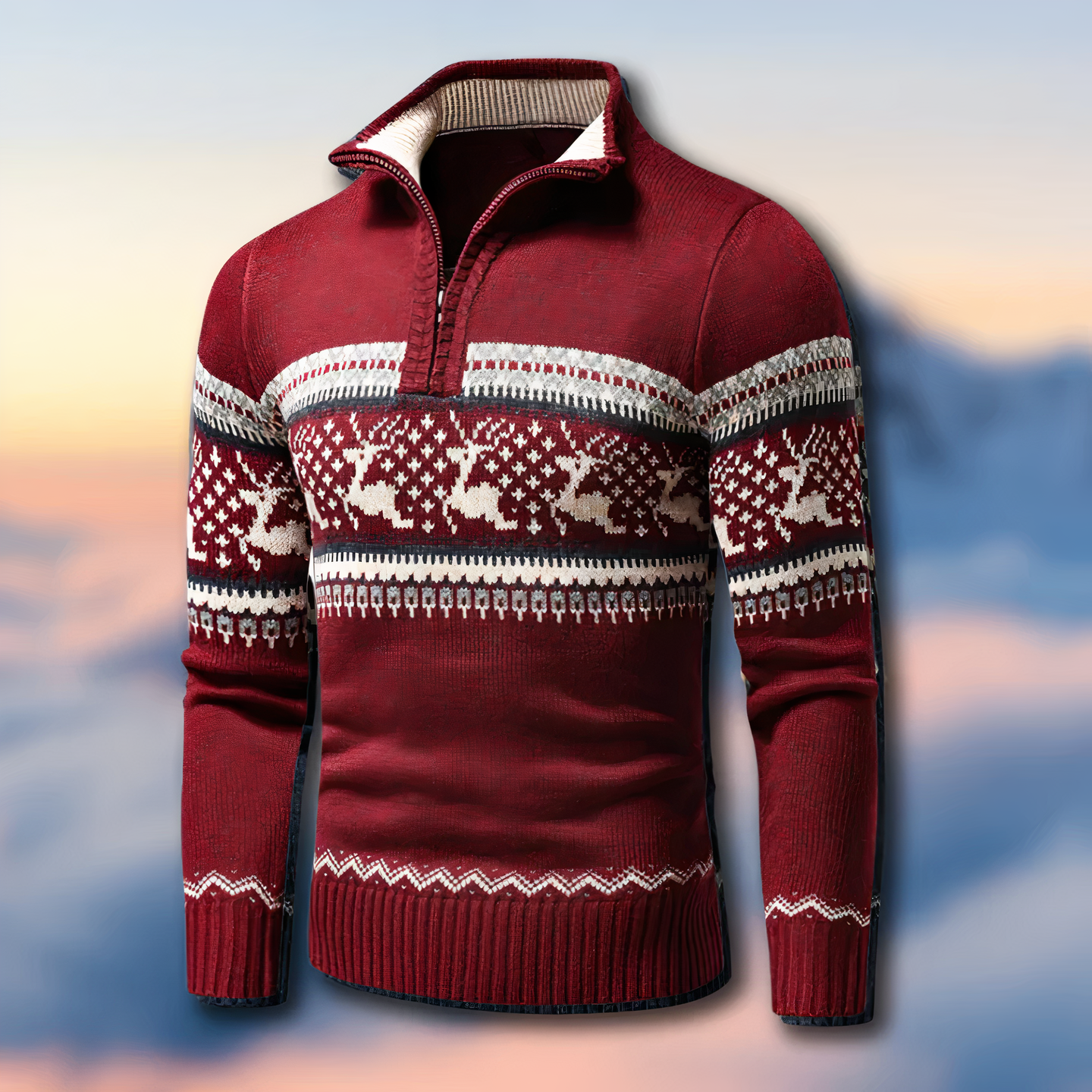 Siem Gebreide Kersttrui voor Heren-Herenkleding > Truien > Kersttruien-Myna Mode-Rood-XS-Myna Mode