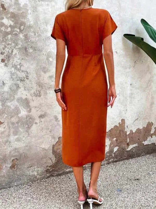 Sophie | Elegant Wrap Midi Dress for Weddings and Parties