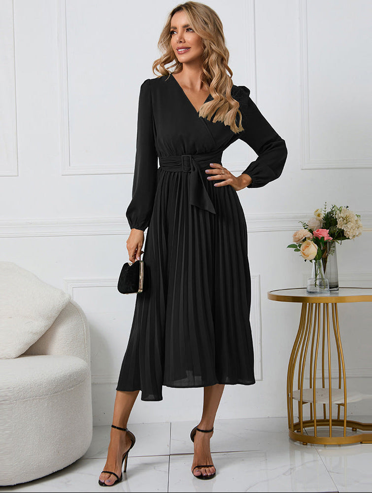 Isabelle | Elegant Pleated Midi Dress for Weddings and Parties