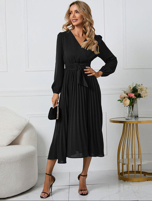 Isabelle | Elegant Pleated Midi Dress for Weddings and Parties