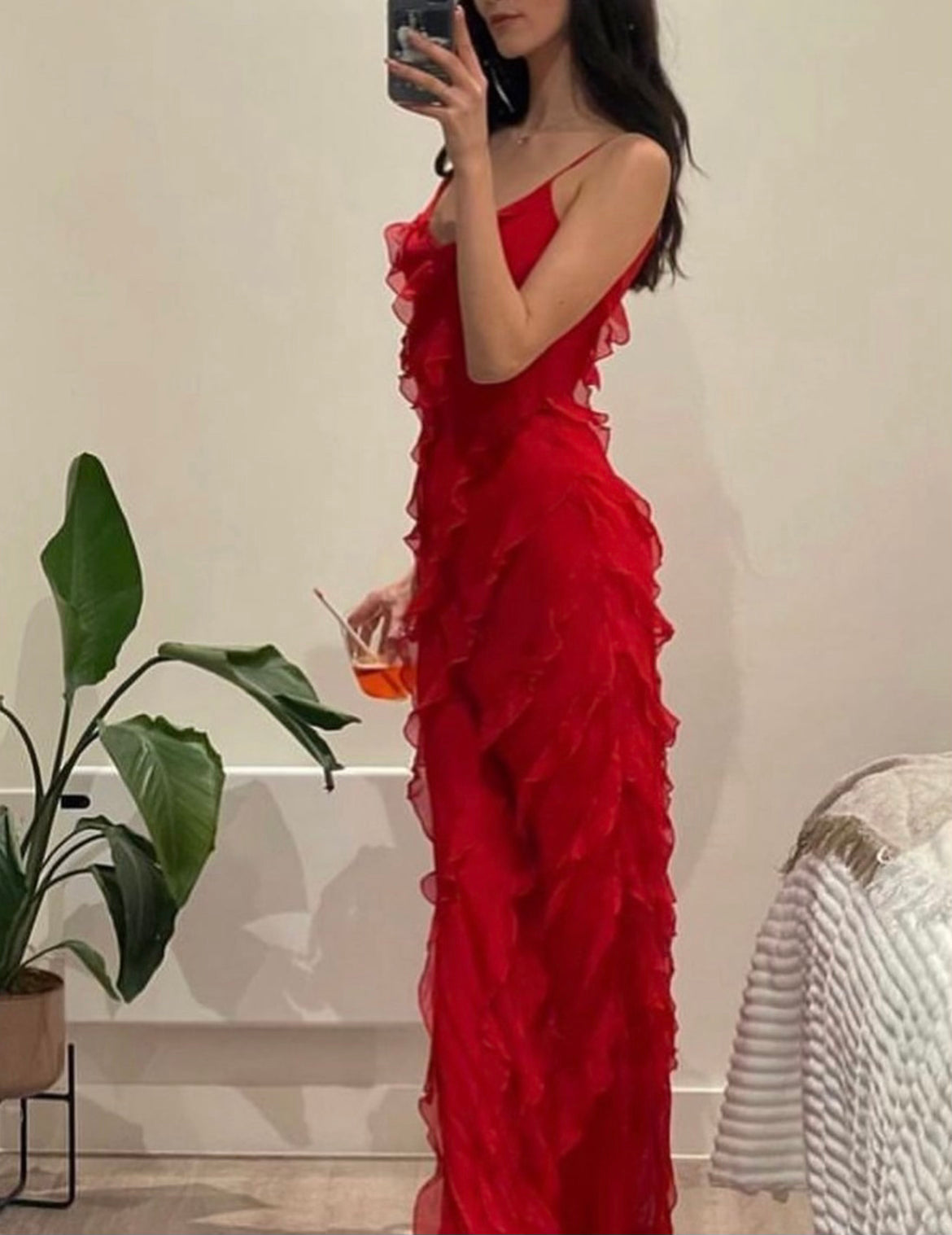 Women's Ruffle Maxi Dress – Elegant Day-to-Evening Style