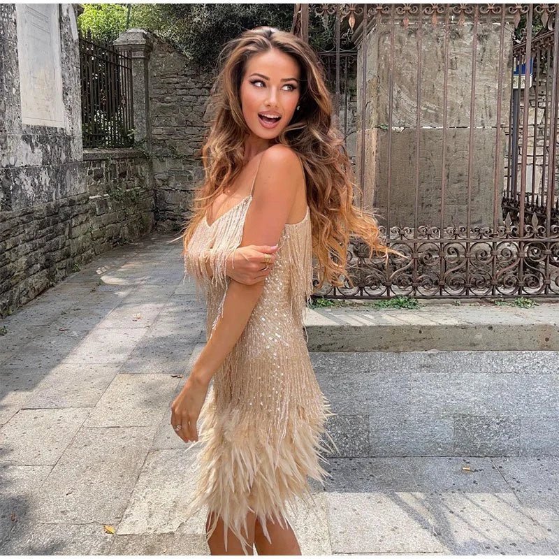 Elara Fringe Dress | Luxe Fringes & Elegant Fit | Party & Wedding Guest