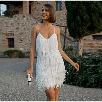 Elara Fringe Dress | Luxe Fringes & Elegant Fit | Party & Wedding Guest