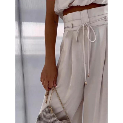 Noa Luxe Set | Draped Top & High Waist Broek | Elegante Co-Ord