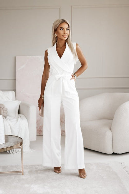 Elegant Women's Jumpsuit | Waist Tie & Wide Legs