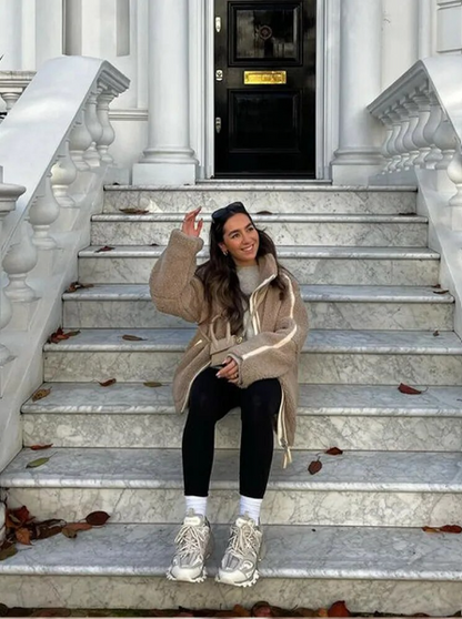 Damen Übergroße Teddy-Fleece-Jacke – Weich & Warm