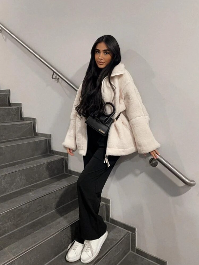 Damen Übergroße Teddy-Fleece-Jacke – Weich & Warm