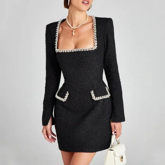 Women's Mini Dress | Square Neck & Fitted Silhouette