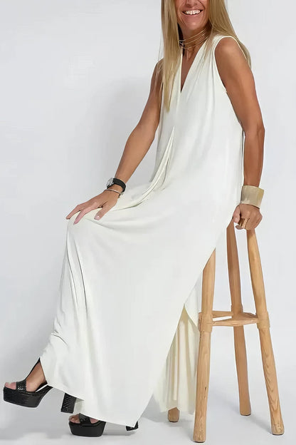 Ava – Elegante lange jurk met cardigan set
