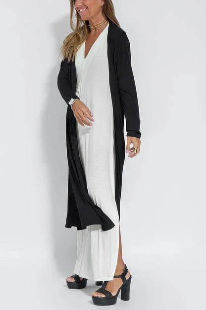 Ava – Elegante lange jurk met cardigan set