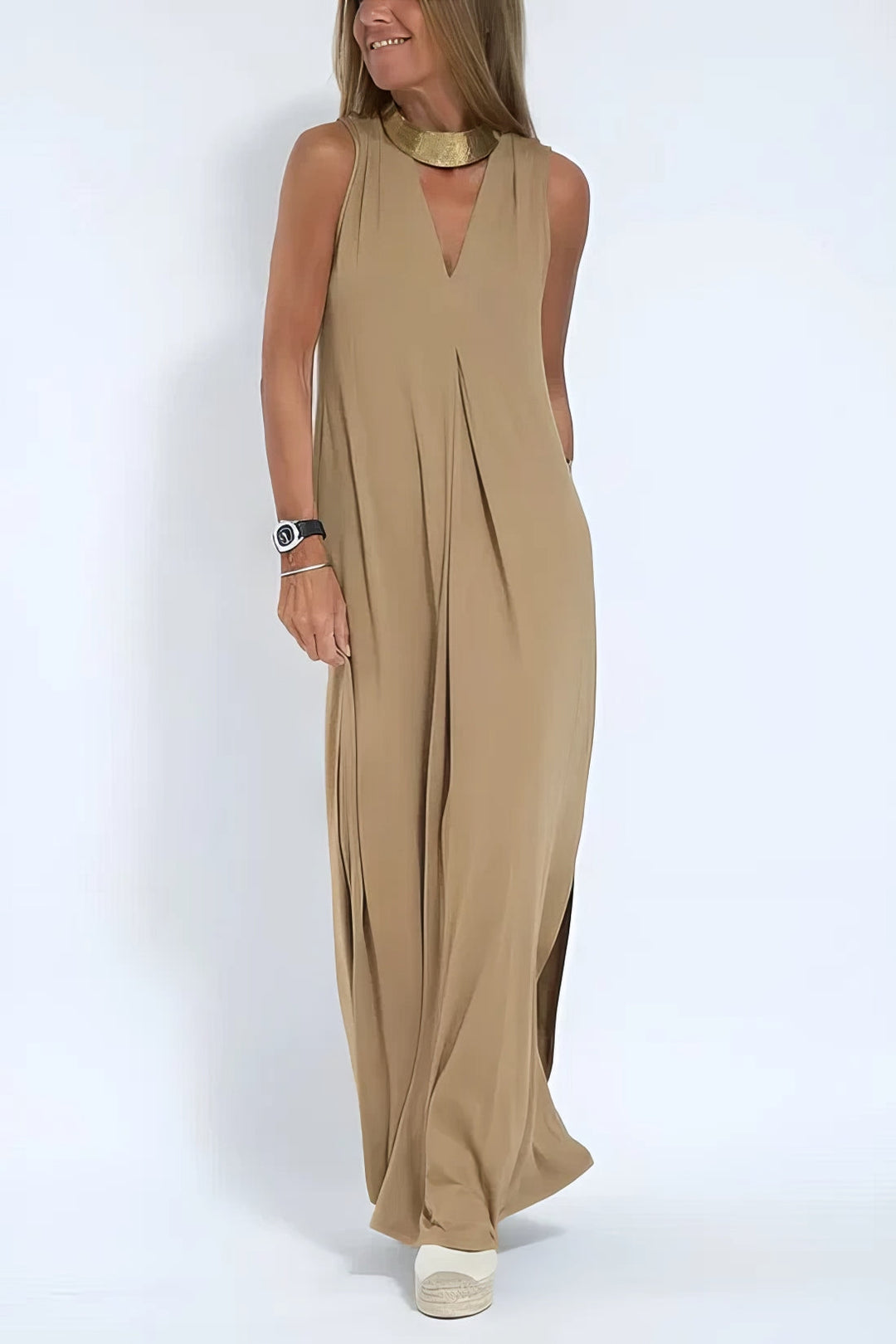 Ava – Elegante lange jurk met cardigan set