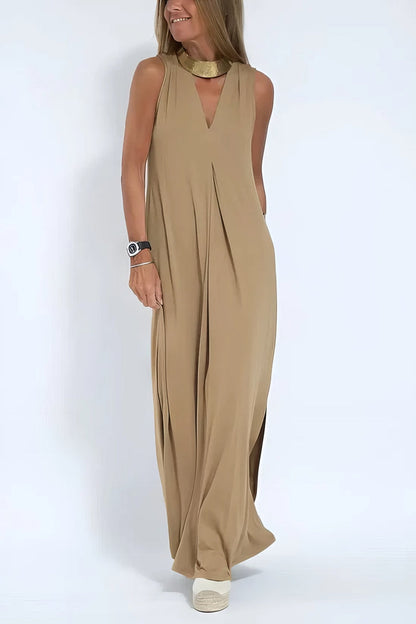 Ava – Elegante lange jurk met cardigan set